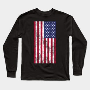 Distressed American Flag Long Sleeve T-Shirt